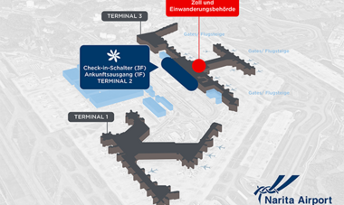 3D-Karte des Flughafens NRT Japon